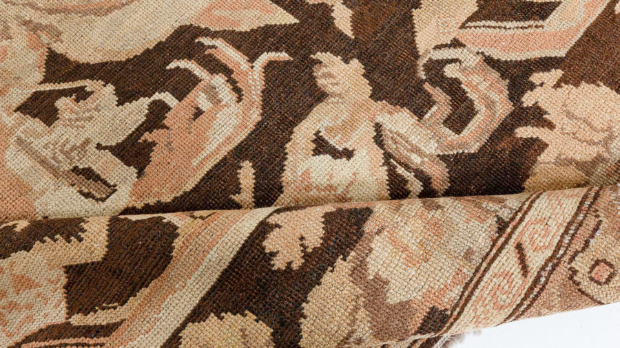 Antique Karabagh Botanic Brown Handmade Wool Carpet BB3855