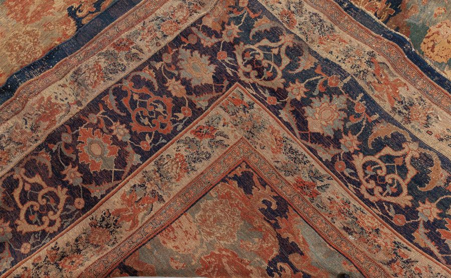 Large Antique Bidjar Botanic Handmade Wool Rug (Size Adjusted) BB3931