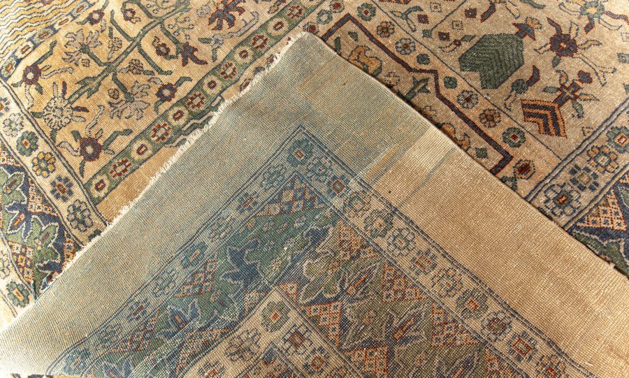 Early 20th Century Turkish Sivas Brown, Green and Beige Handwoven Wool Carpet BB3962