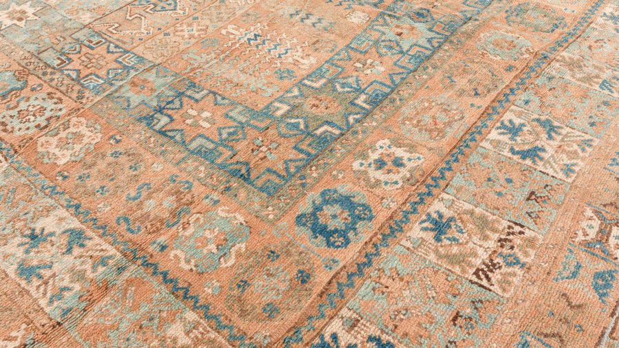 One-of-a-kind Vintage Moroccan Orange, Blue Handmade Carpet BB4036