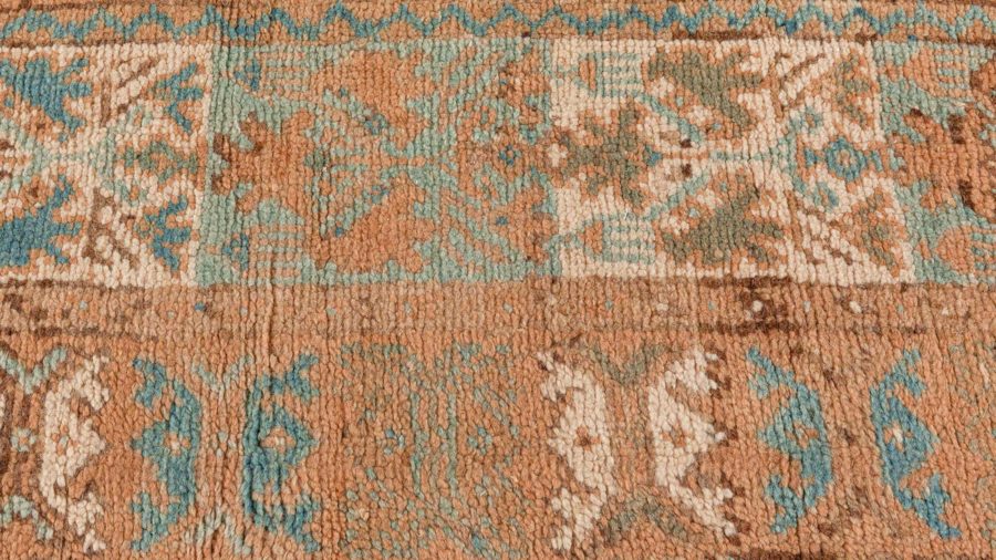 One-of-a-kind Vintage Moroccan Orange, Blue Handmade Carpet BB4036