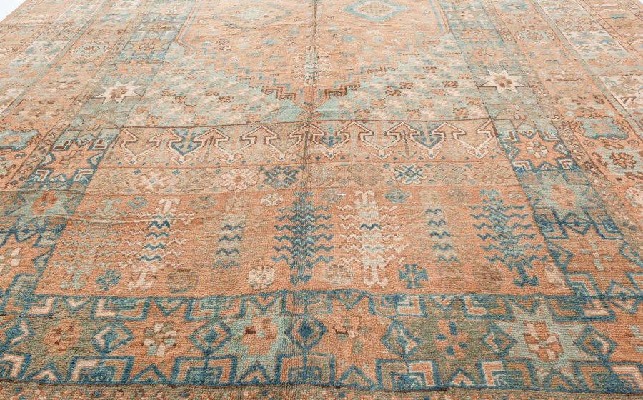 One-of-a-kind Vintage Moroccan Orange, Blue Handmade Carpet BB4036