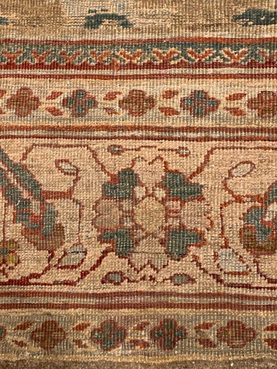 Antique Persian Sultanabad Beige Handwoven Wool Rug BB4057