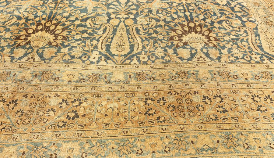 Antique Persian Khorassan Botanic Handmade Wool Rug BB4084