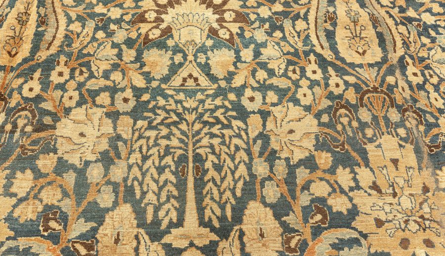 Antique Persian Khorassan Botanic Handmade Wool Rug BB4084