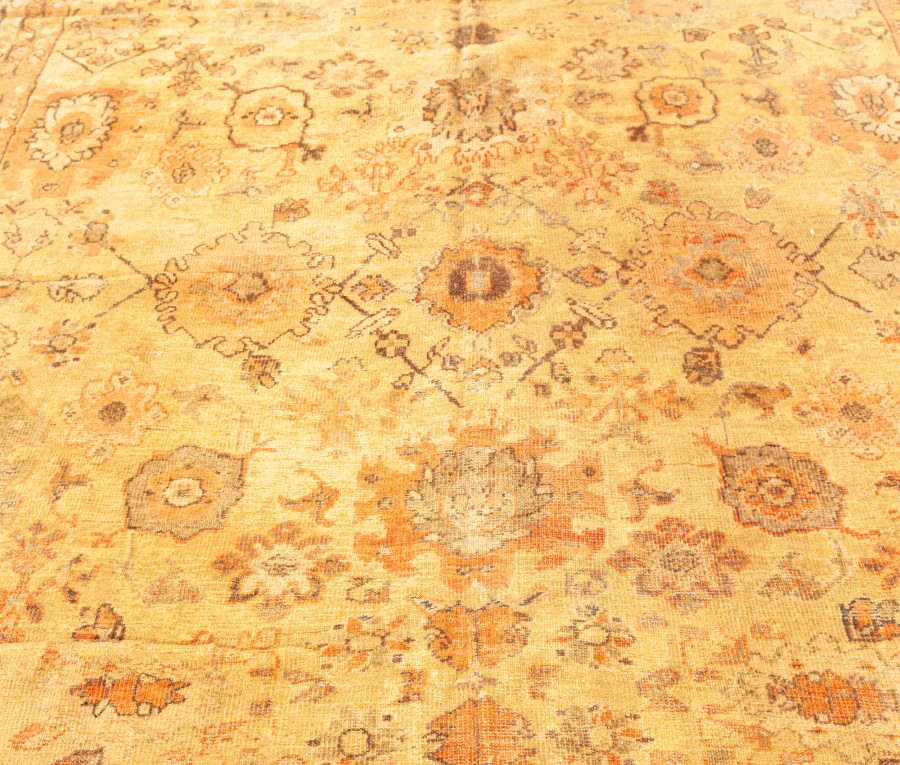 19th Century Persian Sultanabad Botanic Handmade Wool Rug BB4106