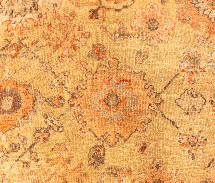 19th Century Persian Sultanabad Botanic Handmade Wool Rug BB4106