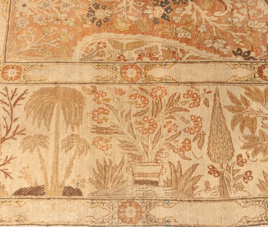 Antique Persian Tabriz Handwoven Wool Rug BB4134