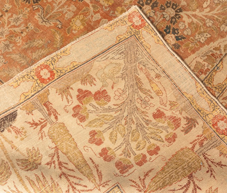 Antique Persian Tabriz Handwoven Wool Rug BB4134