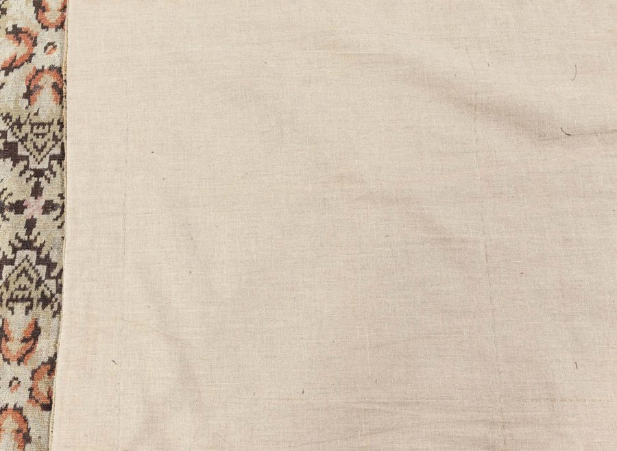 19th Century Bessarabian Beige and Brown Handmade Wool Rug BB4163