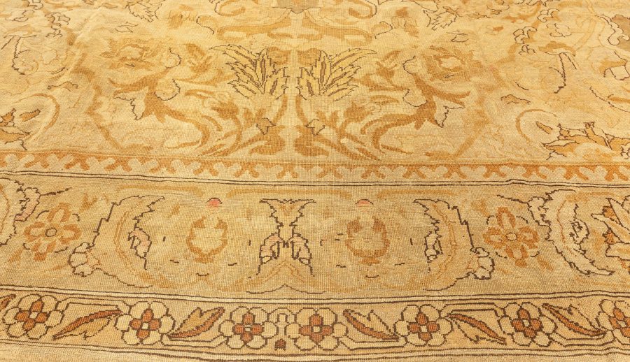 Antique Indian Amritsar Botanic Brown Hand Knotted Wool Carpet BB4221