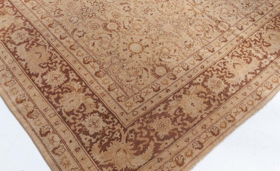 Authentic Early 20th Century Indian Amritsar Brown Rug BB4312