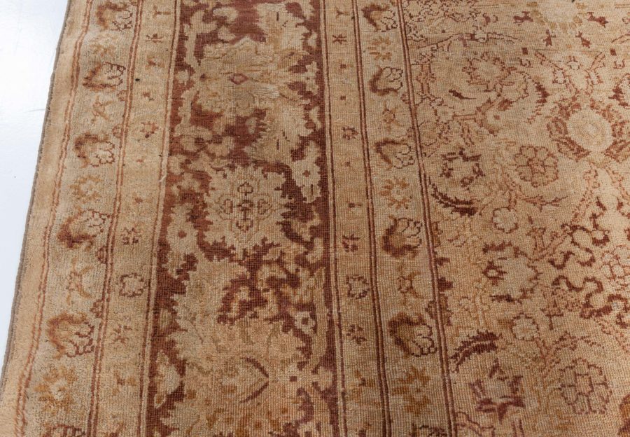 Authentic Early 20th Century Indian Amritsar Brown Rug BB4312