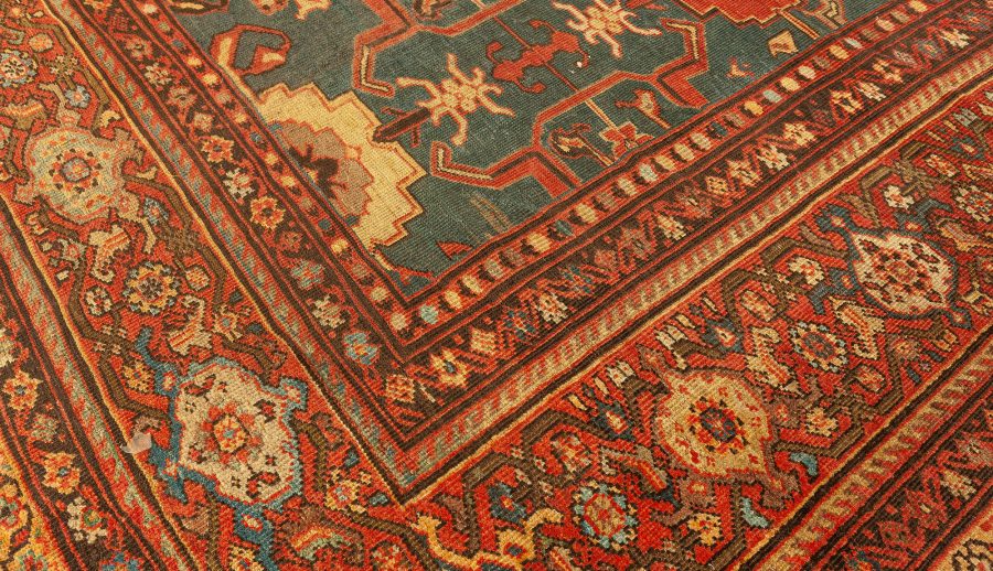 Fine Antique Persian Sultanabad Red, Blue, Yellow Rug BB4331