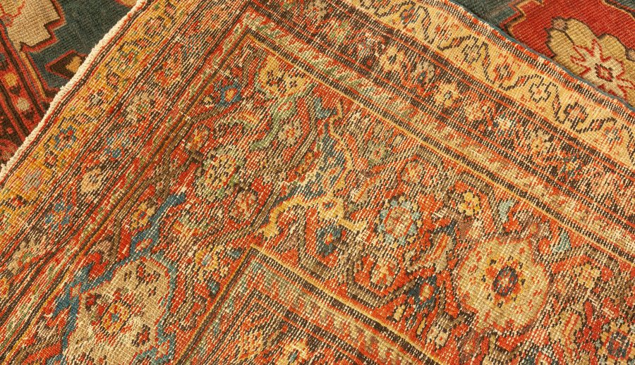 Fine Antique Persian Sultanabad Red, Blue, Yellow Rug BB4331