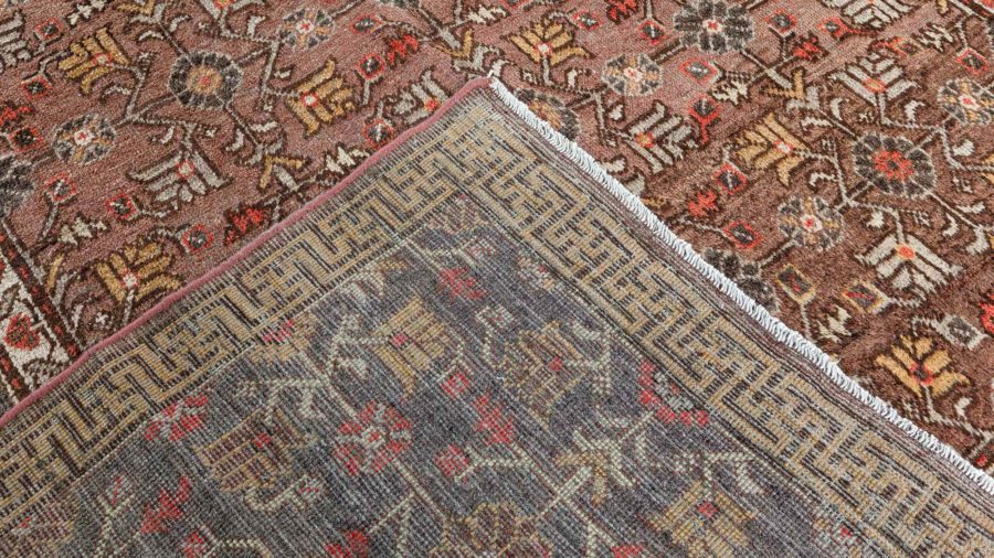 Fine Vintage Samarkand (Khotan) Brown, Green Handmade Wool Rug BB4392