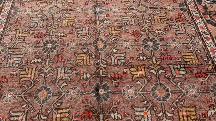 Fine Vintage Samarkand (Khotan) Brown, Green Handmade Wool Rug BB4392