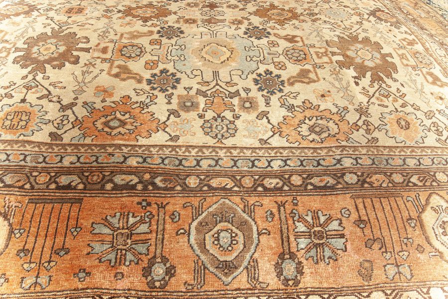 Antique Persian Sultanabad Botanic Handmade Wool Rug BB4422