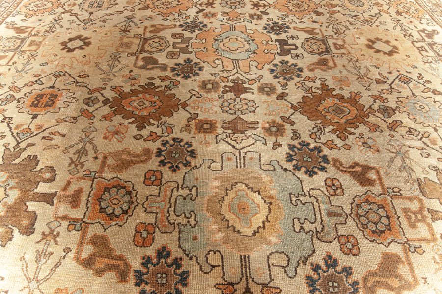 Antique Persian Sultanabad Botanic Handmade Wool Rug BB4422