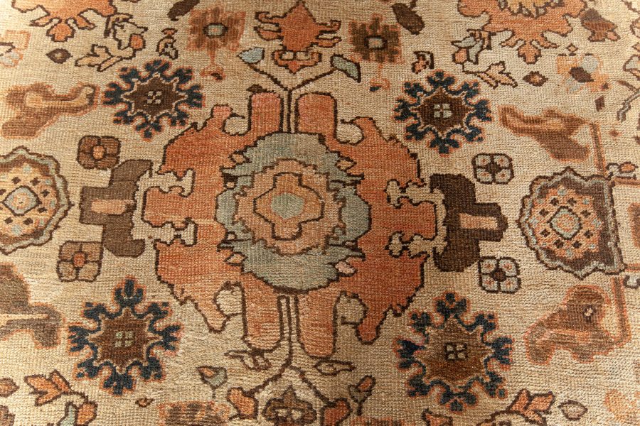 Antique Persian Sultanabad Botanic Handmade Wool Rug BB4422