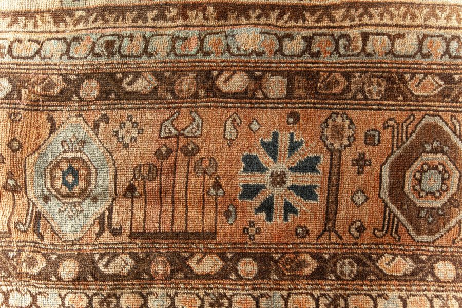 Antique Persian Sultanabad Botanic Handmade Wool Rug BB4422