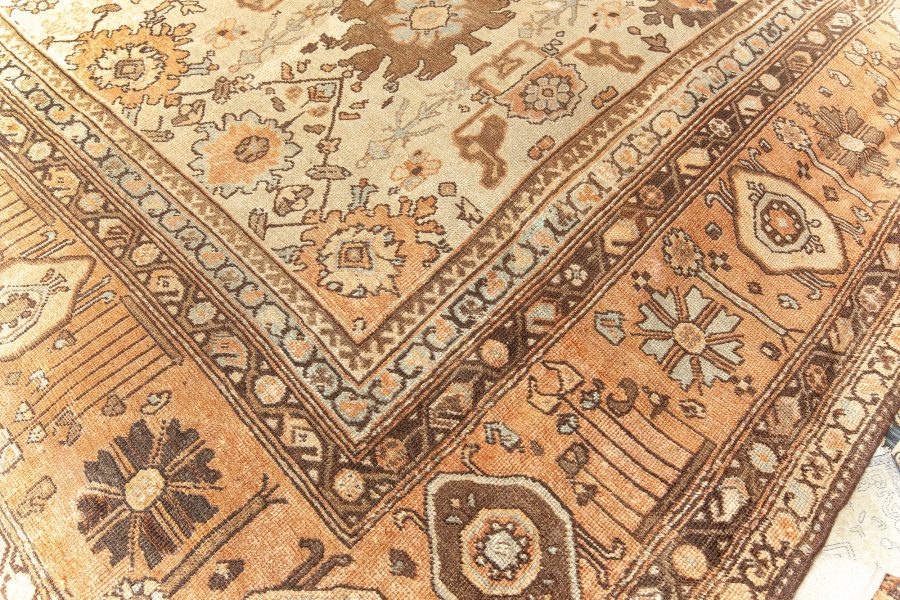 Antique Persian Sultanabad Botanic Handmade Wool Rug BB4422