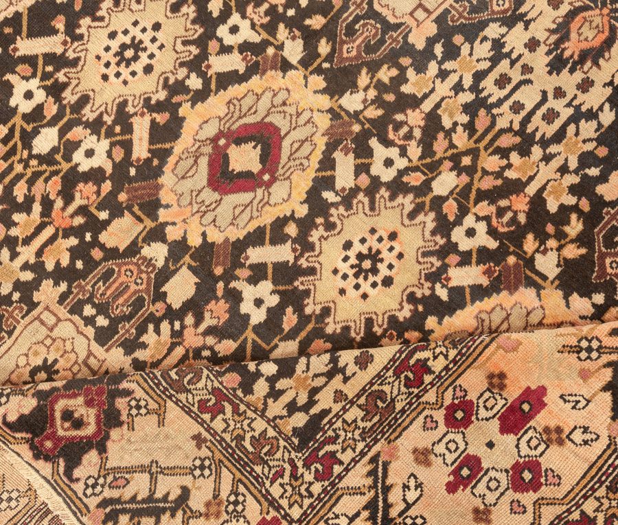 Authentic 19th Century Karabagh Botanic Handmade Wool Carpet BB4440