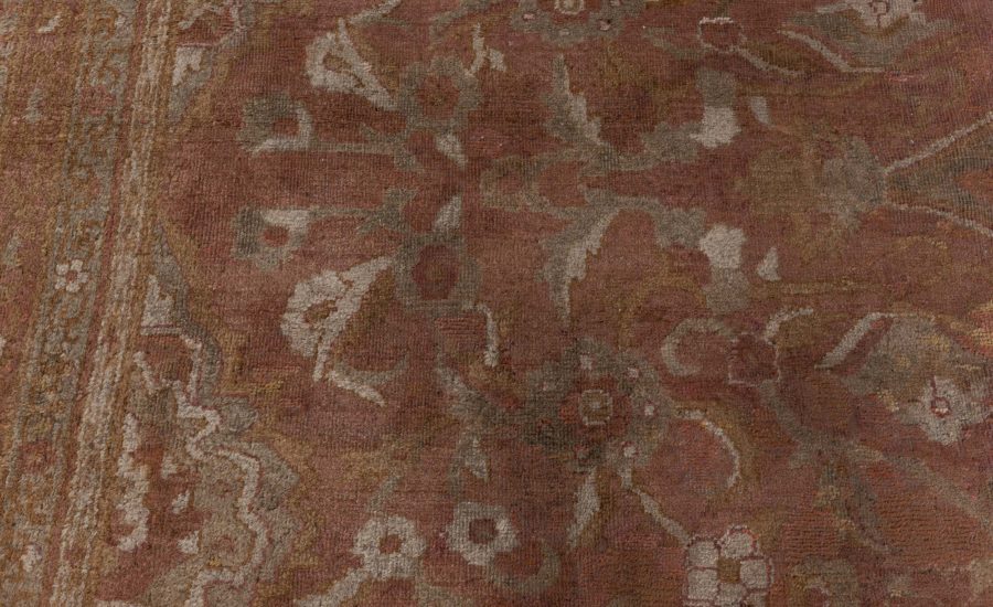 One-of-a-kind Oversized Antique Indian Amritsar Botanic Handmade Wool Rug BB4466