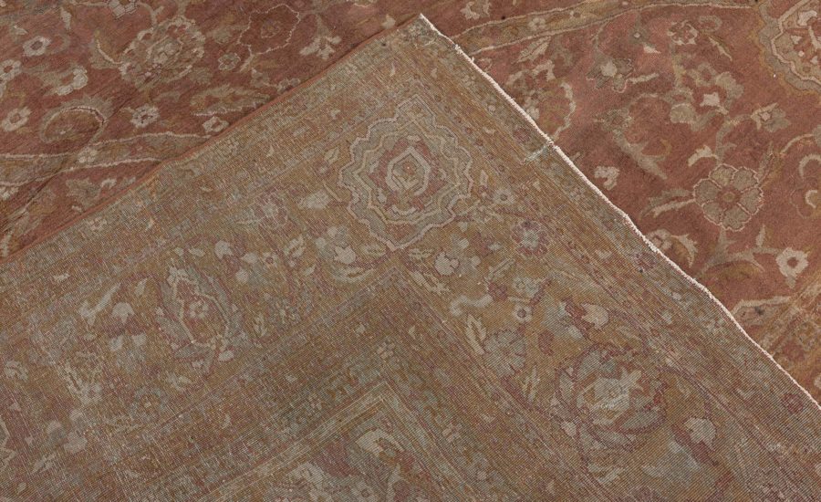 One-of-a-kind Oversized Antique Indian Amritsar Botanic Handmade Wool Rug BB4466