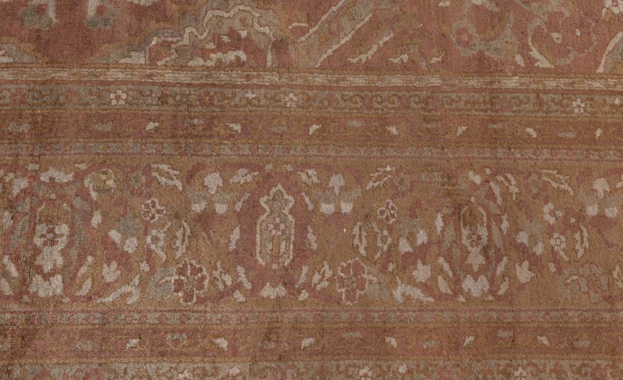 One-of-a-kind Oversized Antique Indian Amritsar Botanic Handmade Wool Rug BB4466