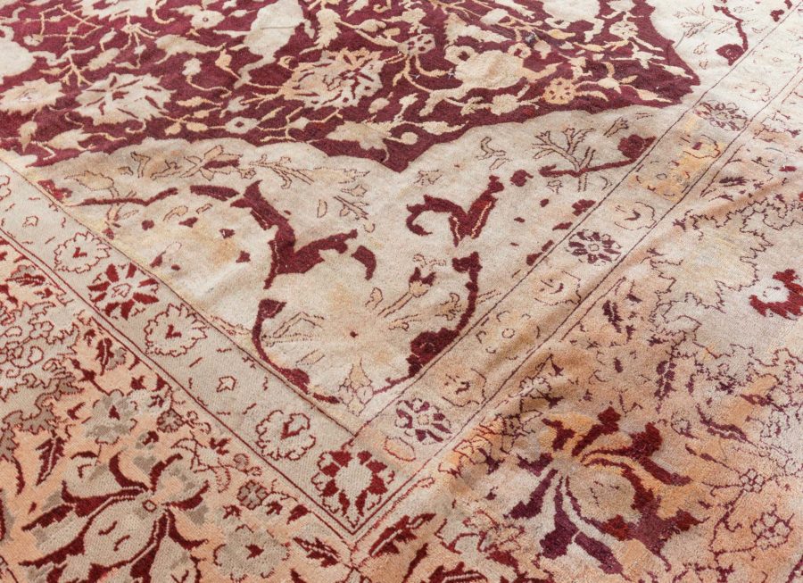 Antique Indian Amritsar Red, Beige Wool Carpet BB4633