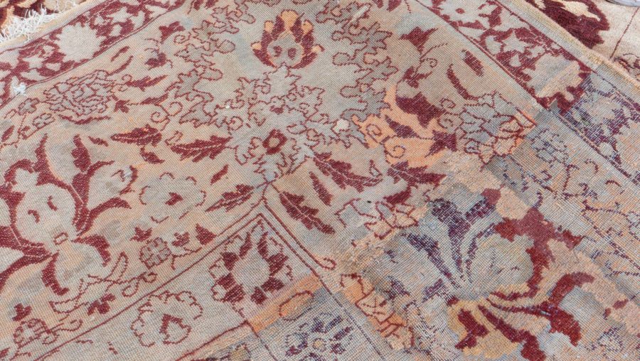 Antique Indian Amritsar Red, Beige Wool Carpet BB4633