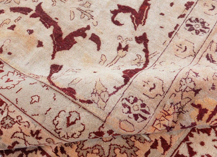 Antique Indian Amritsar Red, Beige Wool Carpet BB4633