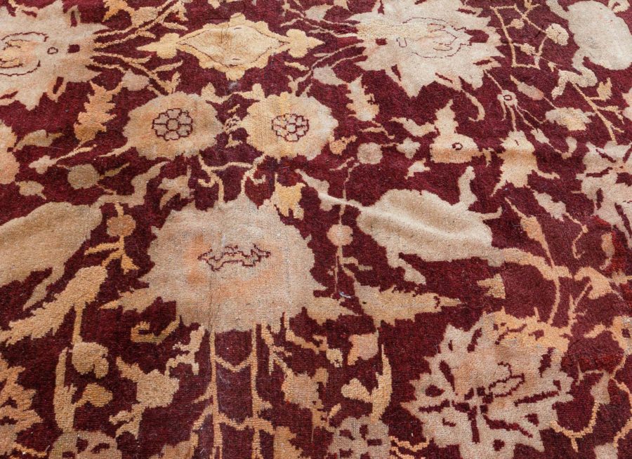 Antique Indian Amritsar Red, Beige Wool Carpet BB4633