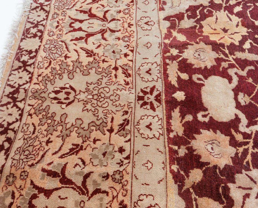 Antique Indian Amritsar Red, Beige Wool Carpet BB4633