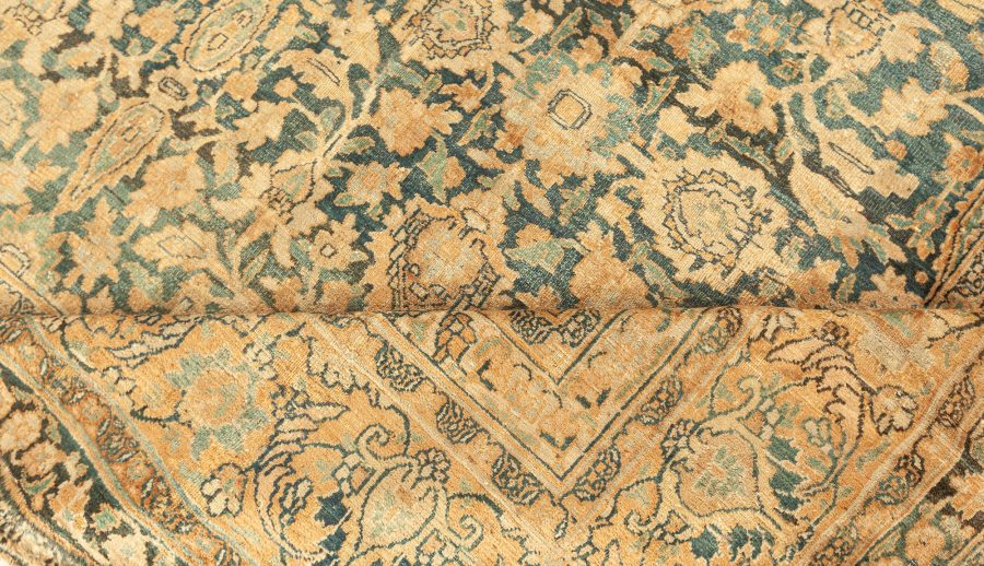 Authentic 19th Century Persian Meshad Handmade Wool Rug BB4657