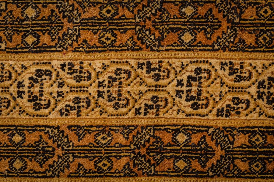 Antique Indian Agra Brown Hand Knotted Wool Rug BB4670
