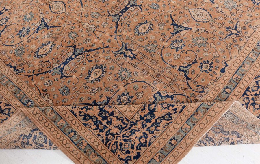 Antique Persian Tabriz Camel Handmade Wool Rug BB4671
