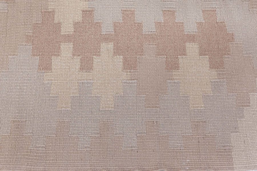 Vintage Scandinavian Beige Handmade Wool Rug BB4679