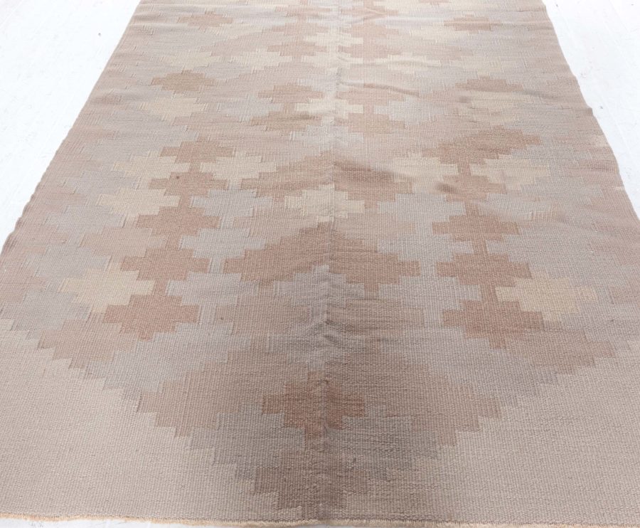 Vintage Scandinavian Beige Handmade Wool Rug BB4679