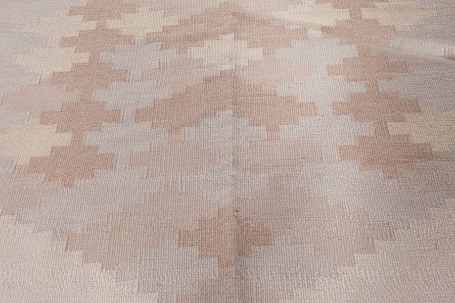 Vintage Scandinavian Beige Handmade Wool Rug BB4679
