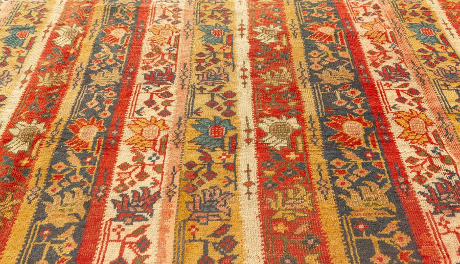 19th Century Turkish Oushak Botanic Handwoven Wool Rug BB4773