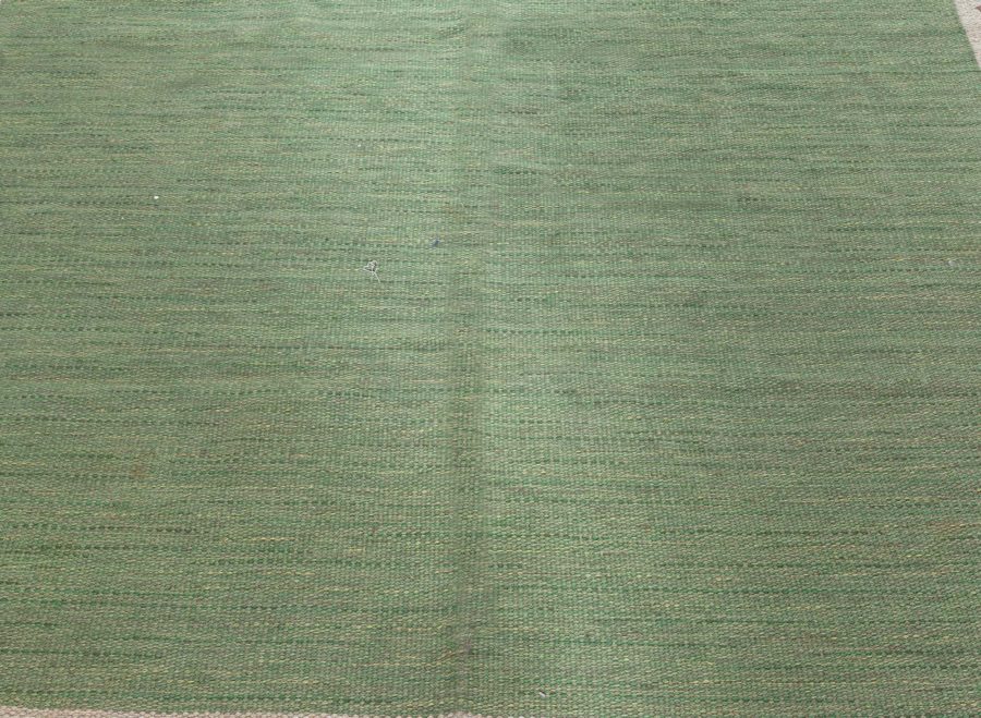 Mid-20th Century Green Swedish Flat-Woven Rug BB4808