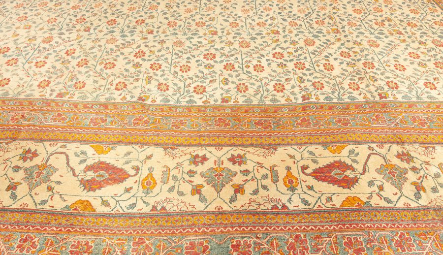 Extra Large Antique Indian Botanic Handmade Wool Agra BB4883