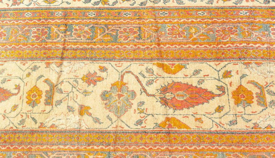 Extra Large Antique Indian Botanic Handmade Wool Agra BB4883