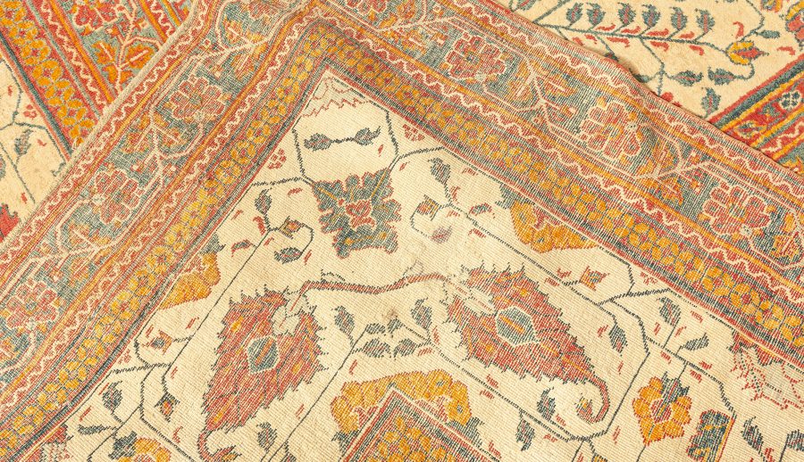 Extra Large Antique Indian Botanic Handmade Wool Agra BB4883