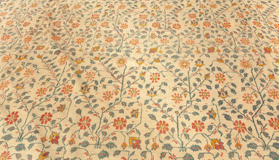 Extra Large Antique Indian Botanic Handmade Wool Agra BB4883