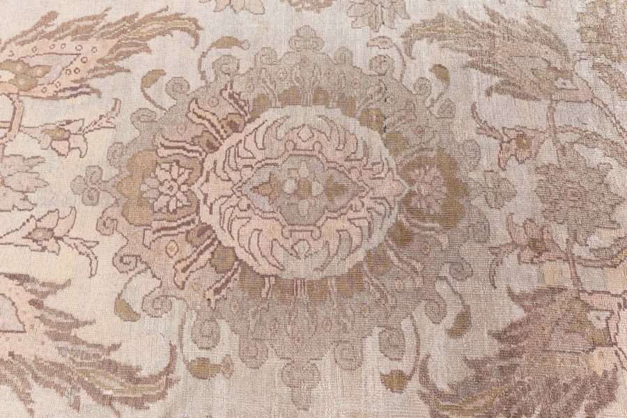 Antique Persian Sultanabad Tan, Taupe and Brown Handwoven Wool Rug BB4925