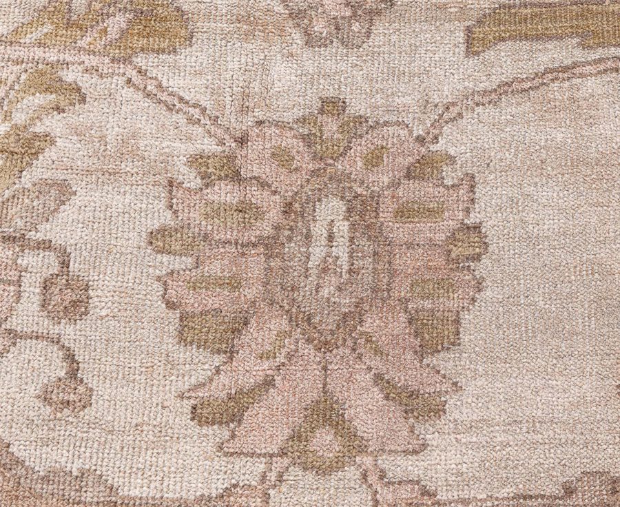 Antique Persian Sultanabad Tan, Taupe and Brown Handwoven Wool Rug BB4925