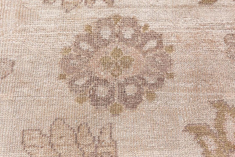 Antique Persian Sultanabad Tan, Taupe and Brown Handwoven Wool Rug BB4925